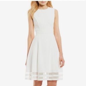 Calvin Klein White Sleeveless Midi Dress Graduation